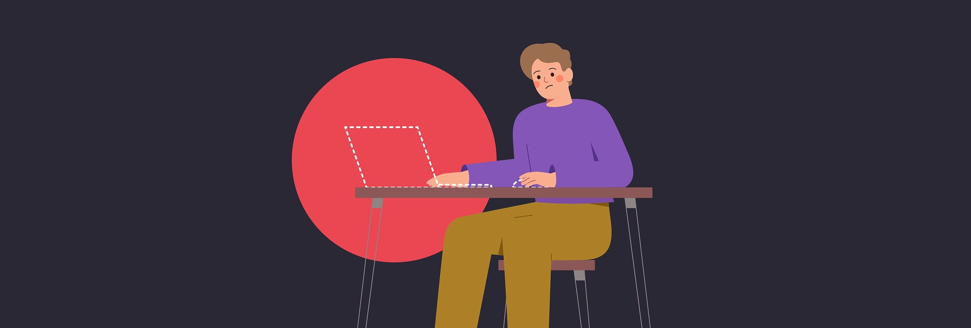 Człowiek siedzący przy biurku - wykluczony cyfrowo